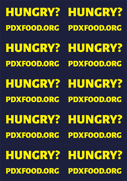Front of the PDXFOOD outreach card template